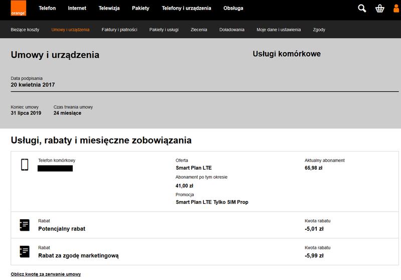 Zakończenie umowy Orange